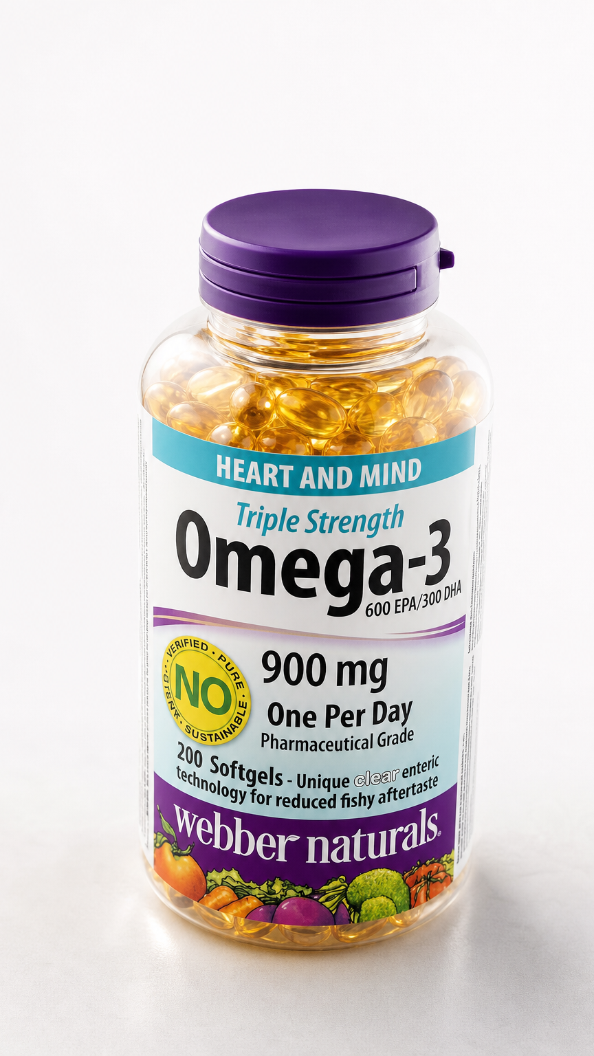 Omega‑3 鱼油软胶囊单瓶电商主图