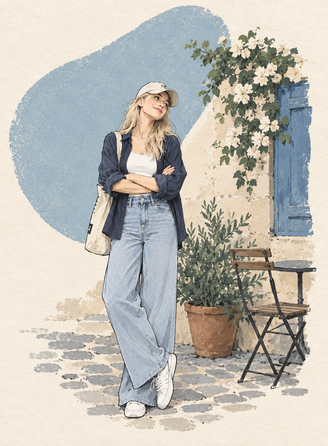 Modern Watercolor Travel Illustration