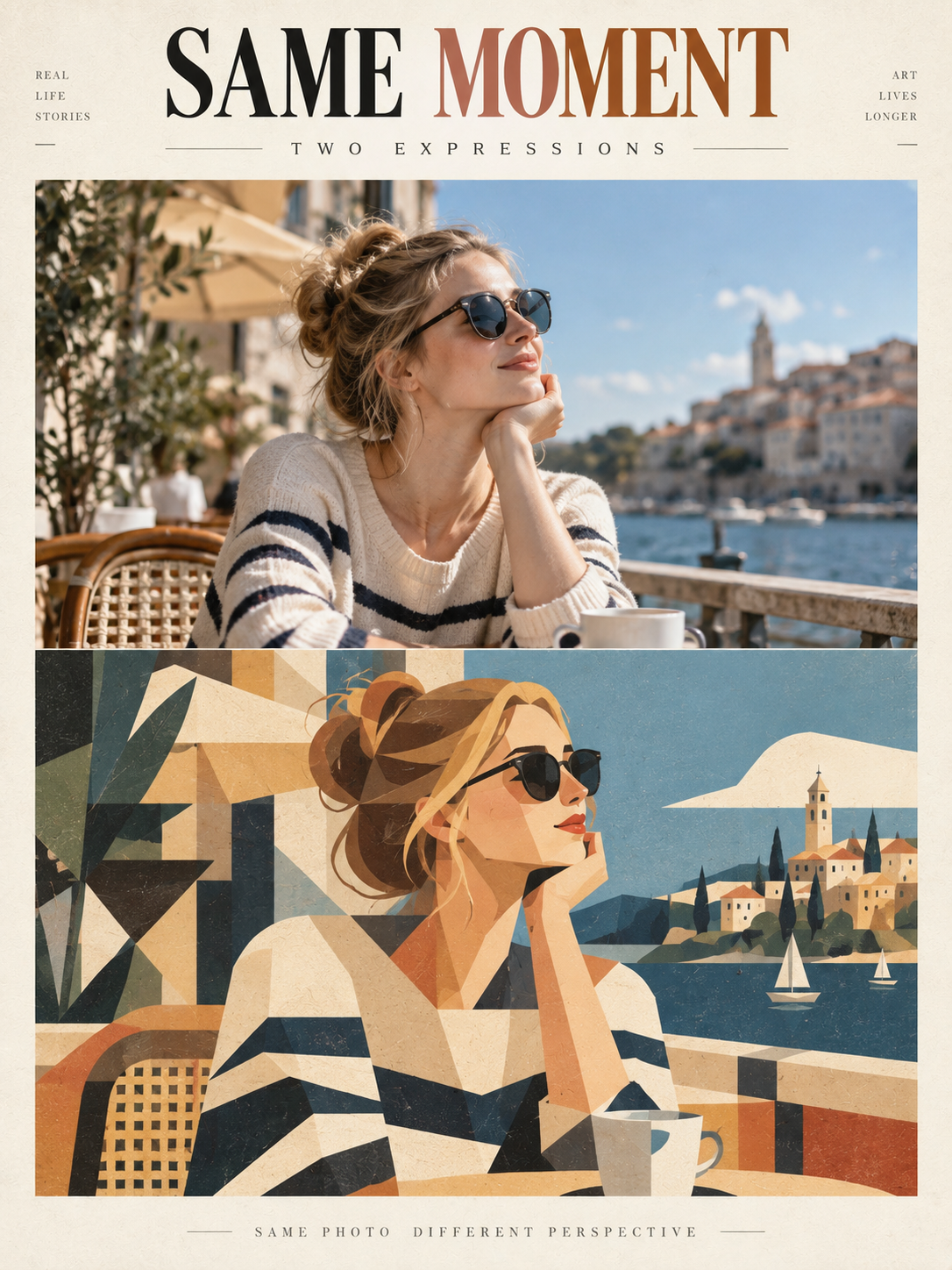 Dual-Plane: Photo & Modernist Geometric Poster