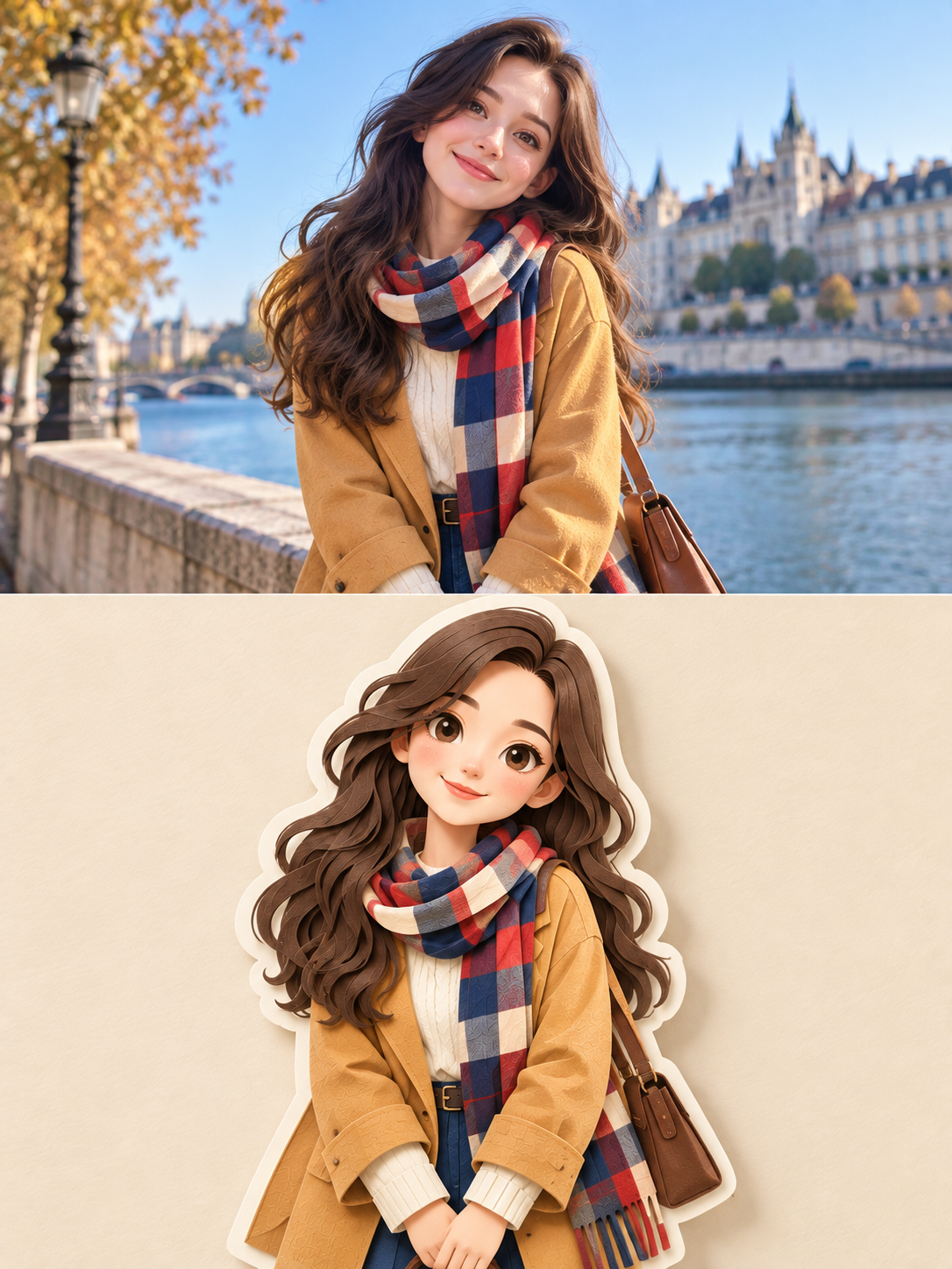 Original Photo + Paper Sculpture Vertical Template