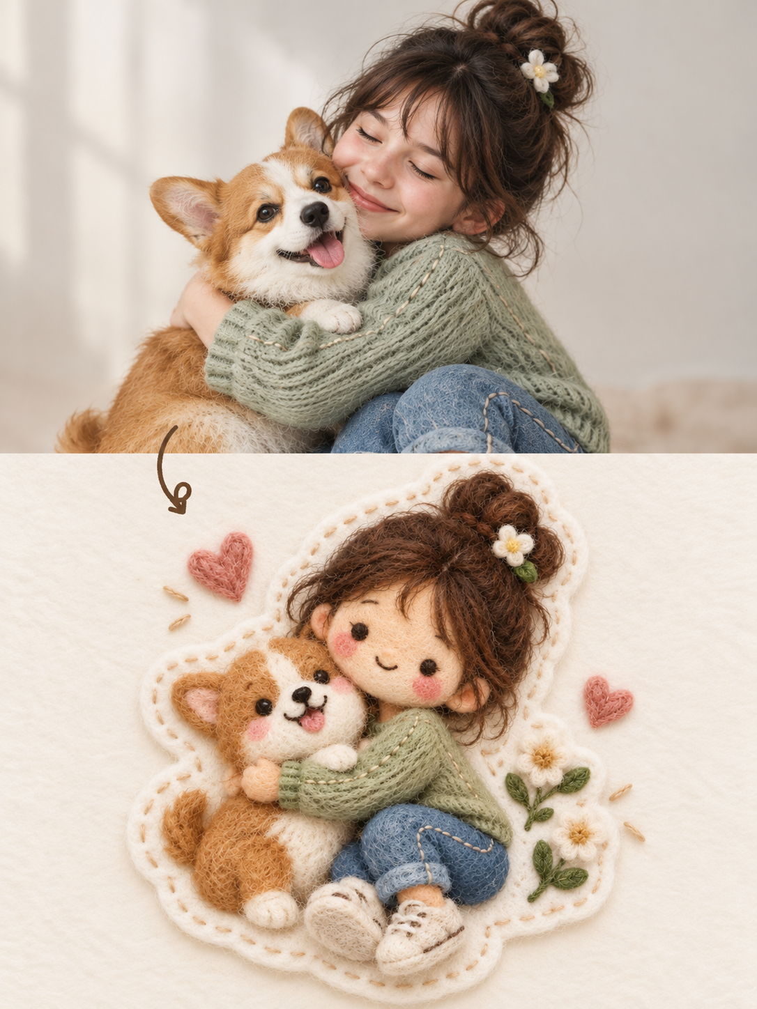Needle-felt Wool Applique Conversion